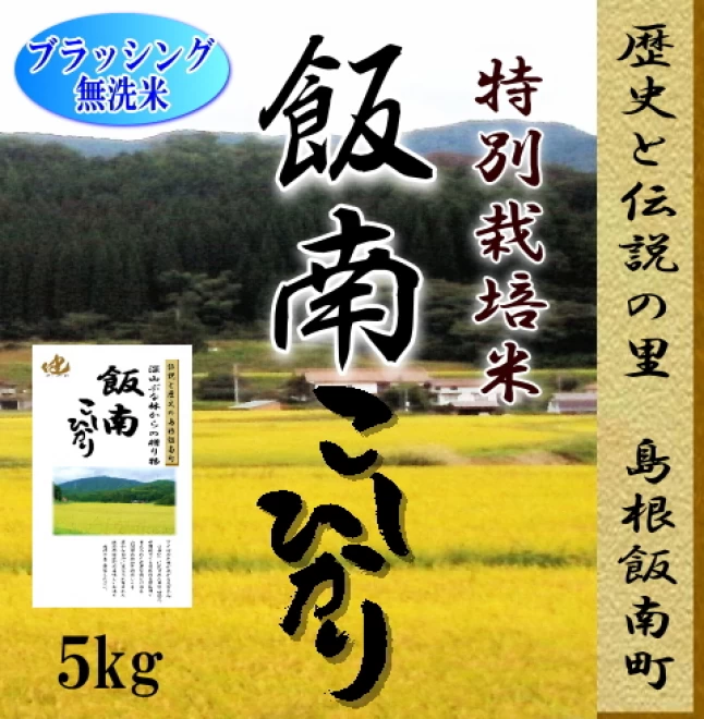 令和4年産　無洗米5kg 特別栽培米　島根県　飯南コシヒカリ　 1等米